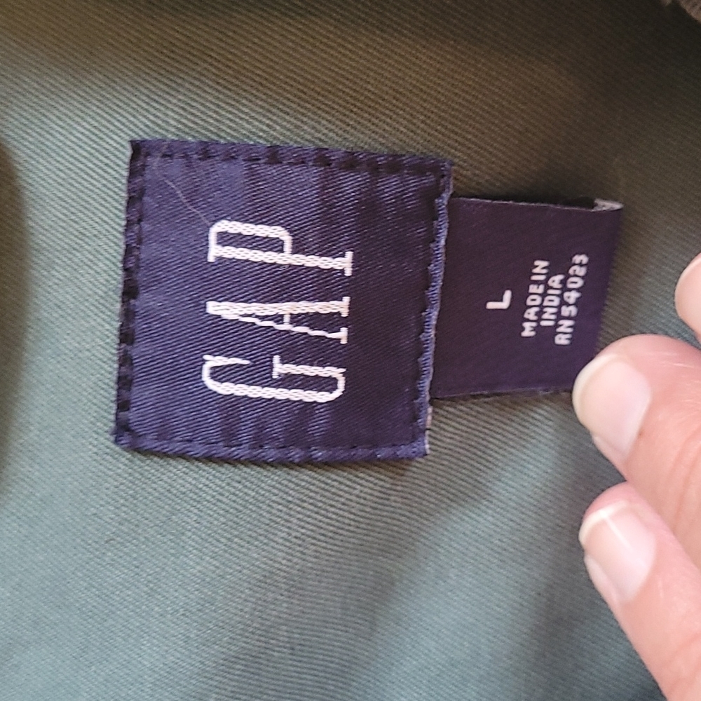 Gap Olive Green Button Down Utility Jacket Large - image 2